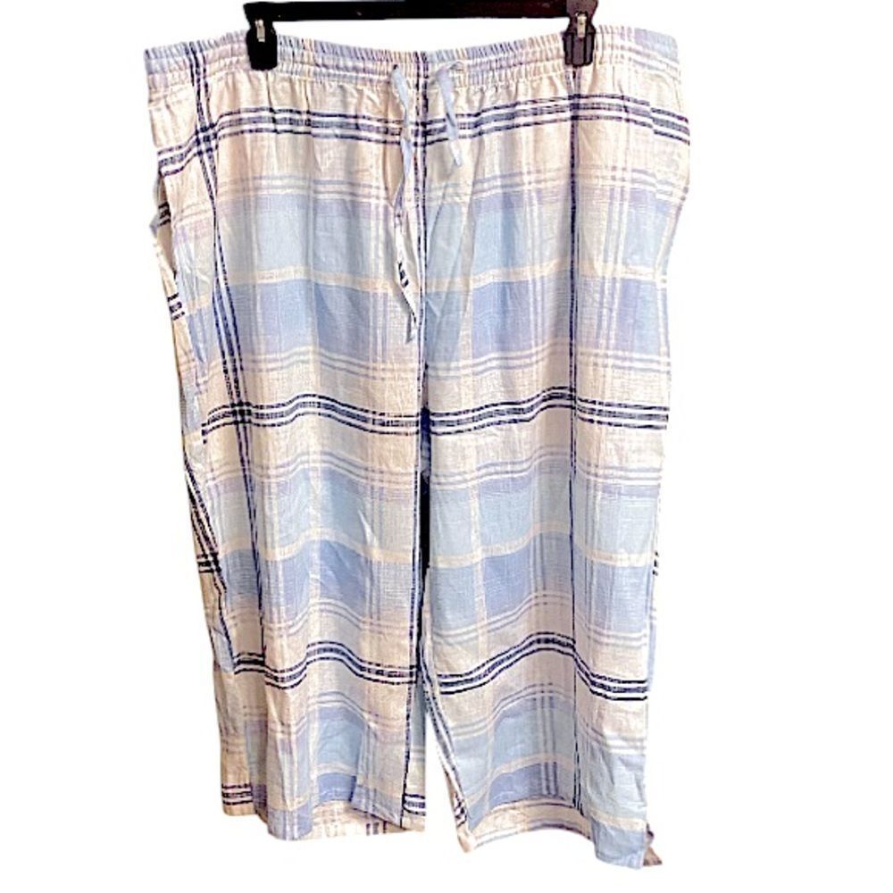 Woman Within 34W Linen Blend Capri Pants New Boho Beach Casual Womens